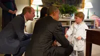 Ekspresi Lucu Pangeran George Saat Bertemu Obama