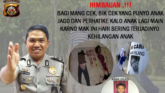 Warga Banten Jadi Penadah Jual Anak di Palembang
