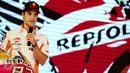 Pembalap Dani Pedrosa memaparkan tanggapannya terkait All New Honda CBR250RR Repsol Edition yang resmi diluncurkan  di Jakarta, Jumat (3/2). Selain Pedrosa, peluncuran tersebut juga pembalap MotoGP lainnya, Marc Marquez. (Liputan6.com/Faizal Fanani)