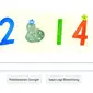 Hari ini, Rabu (31/12/2014), tampilan Google Doodle sebagai wujud ucapan `selamat tahun baru 2015` dan mengarahkan pada berita tren 2014.