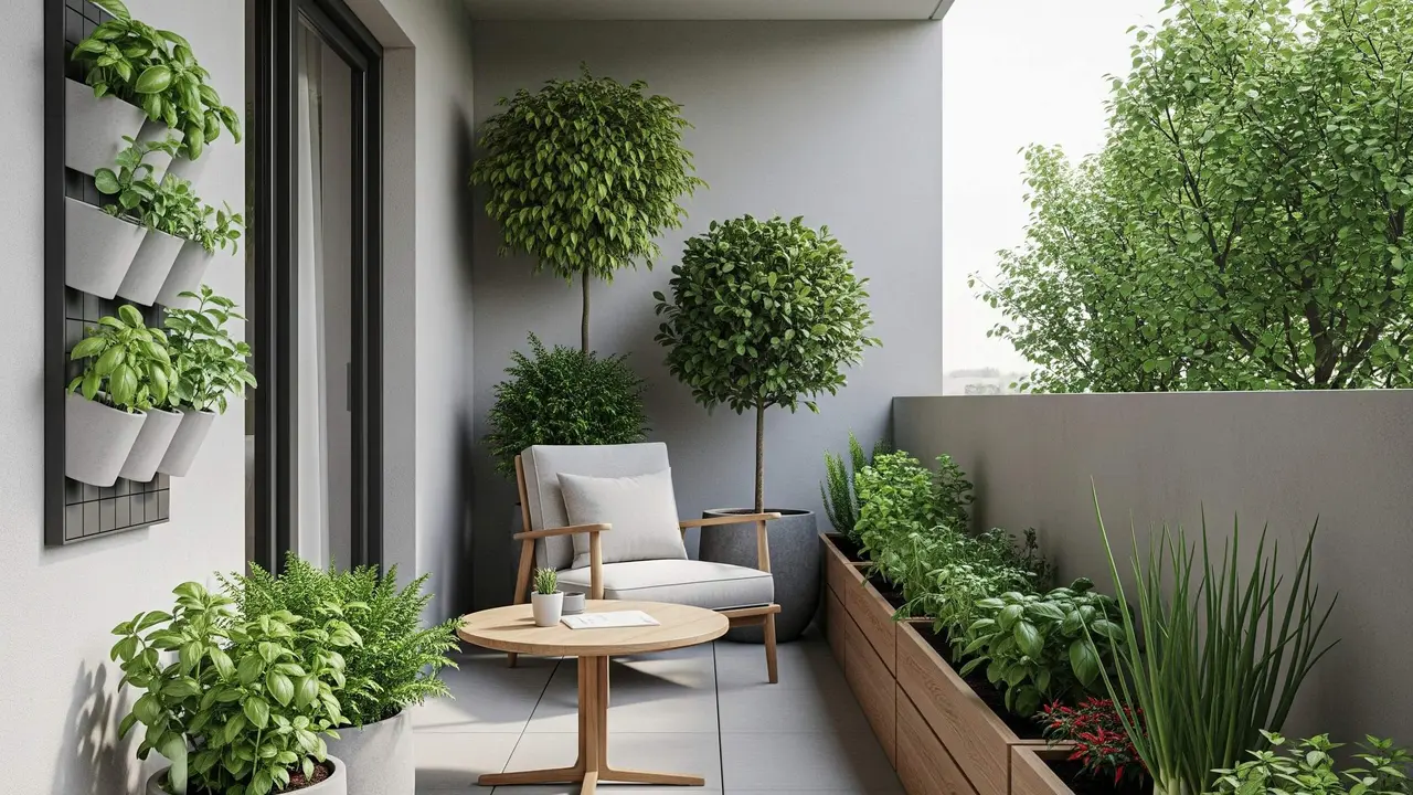 Desain Teras Rumah Minimalis Pakai Kebun Herbal dalam Pot