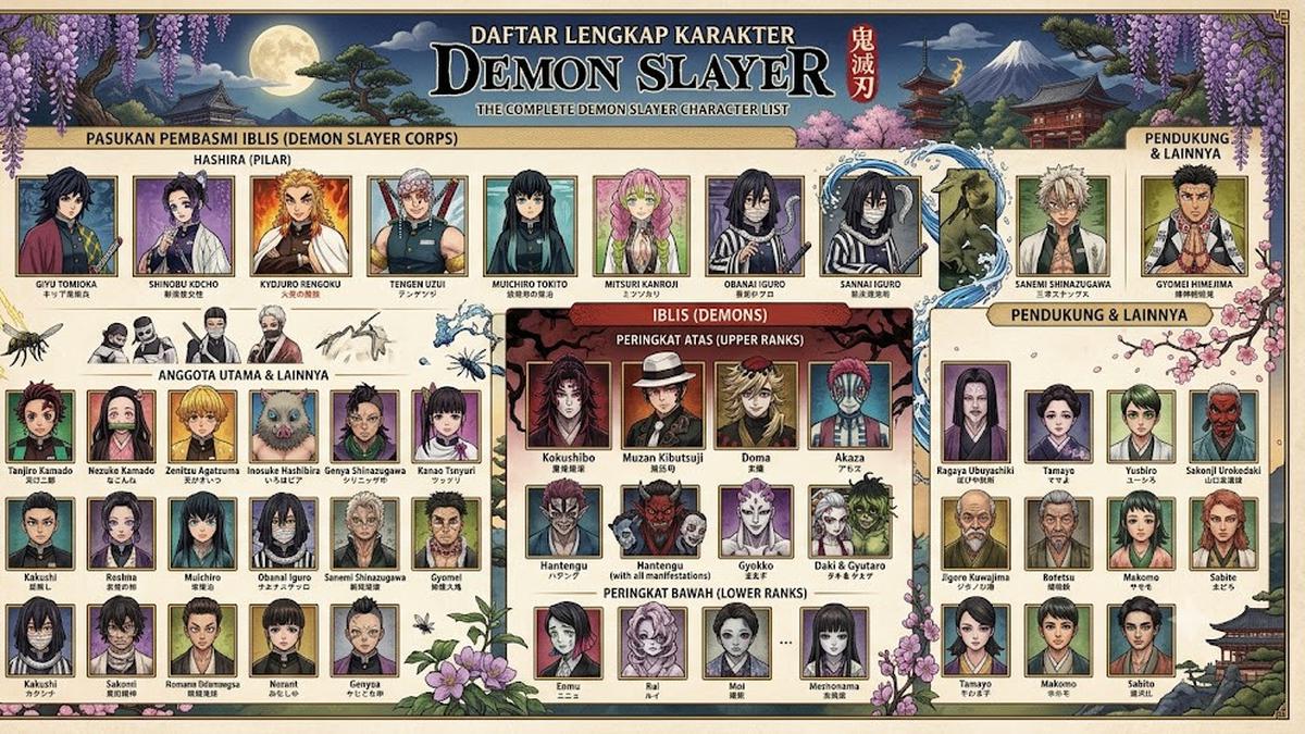 Daftar Lengkap Karakter Demon Slayer: Panduan 50+ Tokoh dari Hashira hingga Iblis Terkuat