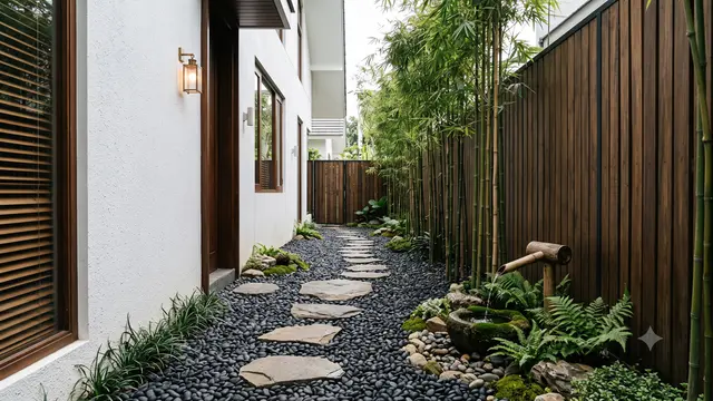 Taman Kering Bergaya Japandi