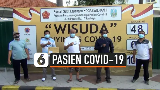 VIDEO: 64 Pasien Covid-19 di Surabaya Ikuti 'Wisuda'
