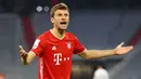 Thomas Muller adalah pemain yang telah mendapatkan banyak trofi ketika bermain di Bayern Munich maupun di Timnas Jerman. Ia menyabet treble winner musim 2012/2013 dan Piala Dunia pada 2014. Namun ia hanya mampu berada di posisi lima besar pada ajang Ballon d'Or. (Foto: AFP/Pool/Kai Pfaffenbach)