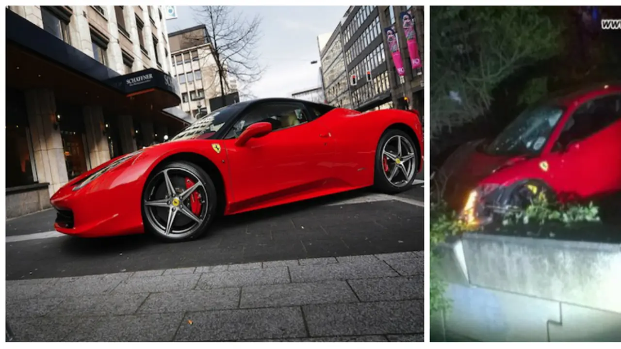 Pamer Pakai Ferrari Sewaan, Pengemudi Ini Justru Seruduk Pagar 