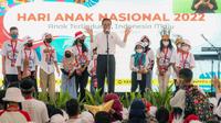 Presiden Joko Widodo (Jokowi) menghadiri puncak peringatan Hari Anak Nasional tahun 2022 di Kebun Raya Bogor, Bogor, Jawa Barat pada Sabtu, 23 Juli 2022 pagi. (Dok Kementerian Kesehatan RI)