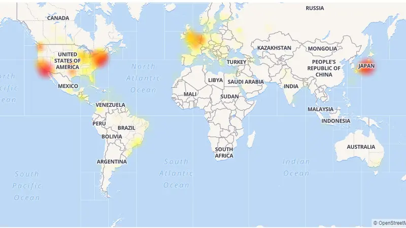 Pantauan Lokasi di mana Layanan Twitter Tumbang