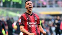 Pemain berusia 18 tahun, Jan-Carlo Simic, menyumbangkan satu gol dan ikut membantu AC Milan meraih kemenangan 3-0 atas Monza&nbsp;pada laga pekan ke-16 Serie A di San Siro, Minggu (17/12/2023) malam WIB. (AFP/MARCO BERTORELLO)