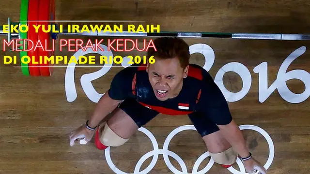 Video Indonesia meraih medali perak kedua di Olimpiade Rio de Janeiro 2016 melalui lifter Eko Yuli Irawan di cabang angkat besi kelas 62 kg.