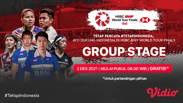 Link Live Streaming BWF World Tour Finals 2021 Babak Penyisihan Grup di Vidio Hari Ini