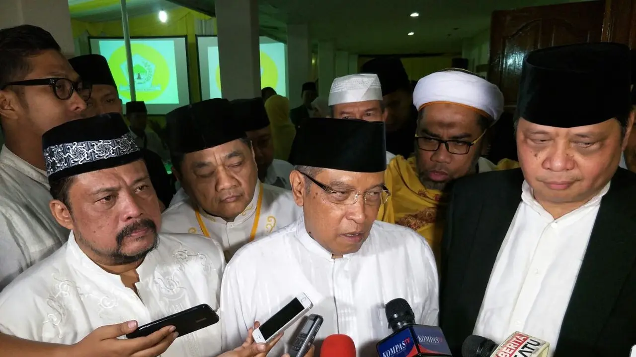 Ketua PBNU Said Aqil Siraj di sela acara Istighosah di DPP Golkar