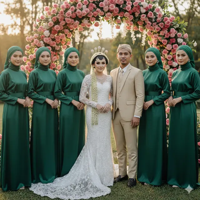 7 Model Baju Bridesmaid Satin Polos Hijab, Tampil Anggun dan Seragam tanpa Terlihat Membosankan