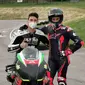 Andrea Dovizioso  lakukan pengujian dengan motor Aprilia (twitter/Andrea Dovizioso)