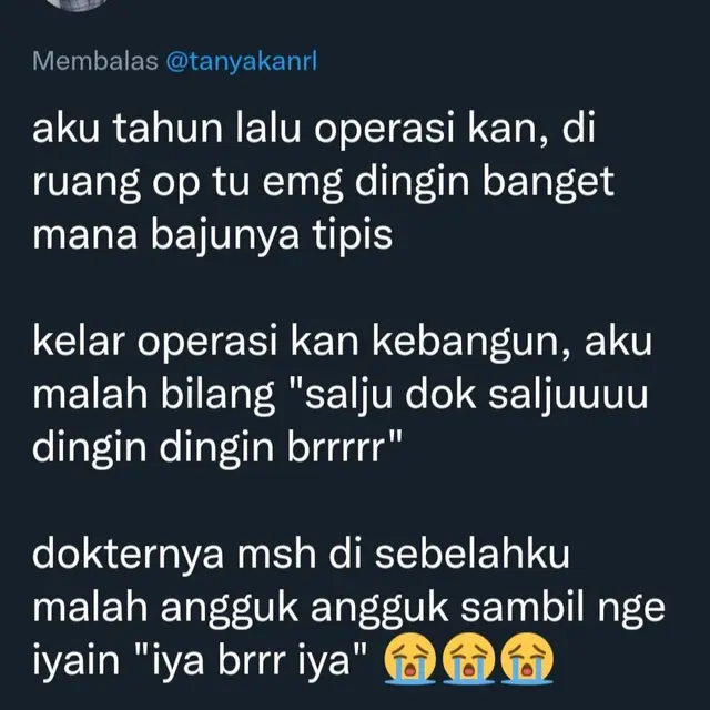 6 Cerita Netizen Ngomong Melantur ke Dokter Pasca Operasi Ini Kocak
