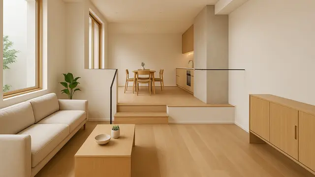 Model Rumah Kecil 4x6 Meter dengan Konsep Split Level