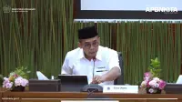 Direktur Jenderal Pajak Kementerian Keuangan Suryo Utomo dalam konferensi pers APBN Kita Periode 15 Maret 2024, di Kantor Kementerian Keuangan, Senin (25/3/2024). (Tira/Liputan6.com)