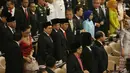 Presiden Joko Widodo atau Jokowi bersama Wakil Presiden Jusuf Kalla didampingi Wakil Ketua DPR Fadli Zon dalam Sidang Bersama DPR dan DPD Tahun 2017 di Kompleks Parlemen, Senayan, Jakarta, Rabu (16/8). (Liputan6.com/Johan Tallo)