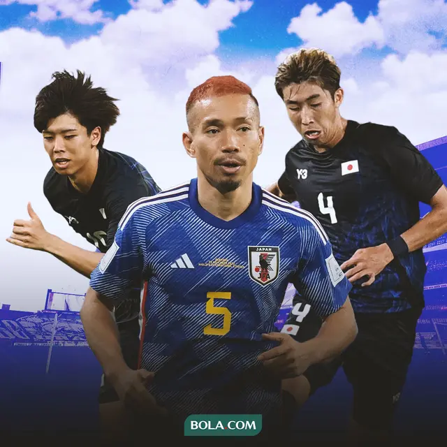 Ilustrasi - Tiga pemain Timnas Jepang: Hiroki Sekine, Yuto Nagatomo, Kota Takai