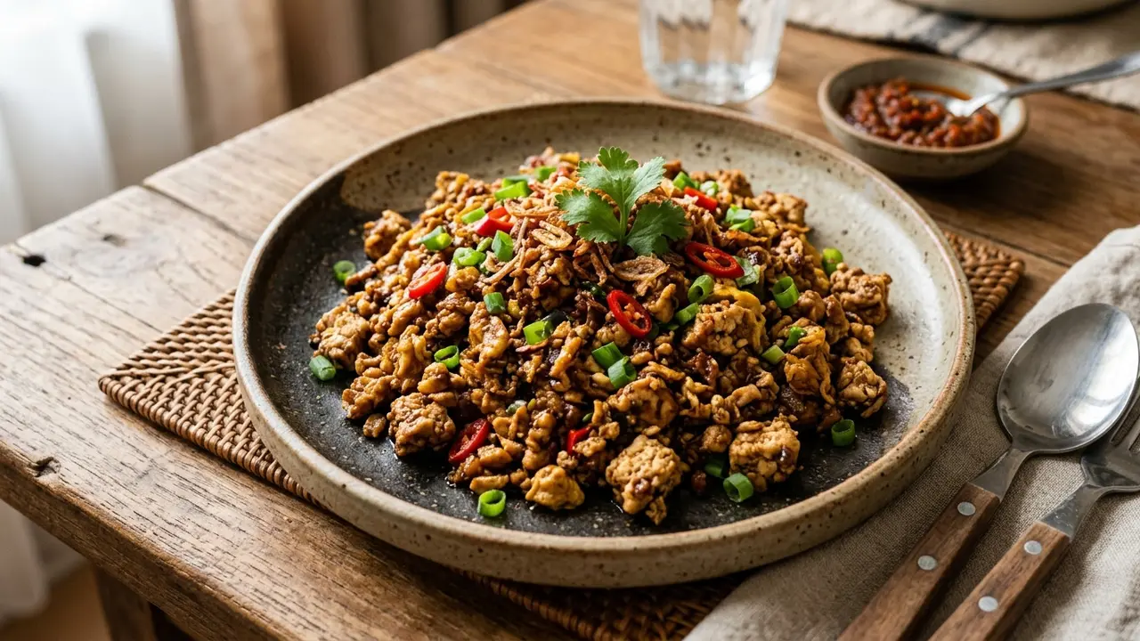 Resep telur orak arik tahu kecap  (AI Generated)