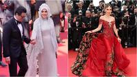 Syahrini (kiri) dan Cinta Laura (kanan) saat hadir di Festival Film Cannes 2025. (sumber: Instagram/princessyahrini/claurakiehl)