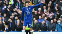 Selebrasi Kai Havertz saat membantu Chelsea menekuk Newcastle (AFP)