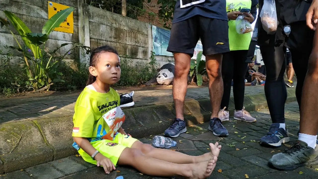 Bocah 7 Tahun Kalahkan Ribuan Peserta Pemilu Run 2019 di Kediri
