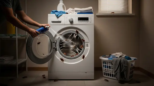 Ilustrasi Cara Mengusir Kecoa dari Mesin Cuci dan Area Laundry/Gemini AI