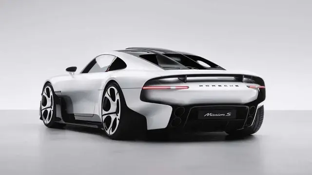 Sisi Belakang Porsche Mission S dengan Konsep Mobil-dalam-Mobil dan Sayap Aktif