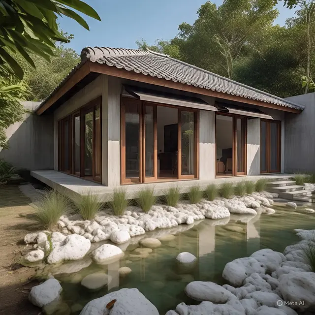 Rumah Beton Ekspos. (Liputan6.com/MetaAI)