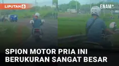 Pengendara motor ini gunakan spion tidak biasa di motornya mengundang perhatian