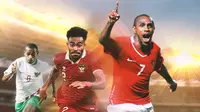 Timnas Indonesia - Pelari Cepat Timnas Indonesia: Elie Aiboy, Yakob Sayuri, Boaz Solossa (Bola.com/Adreanus Titus)