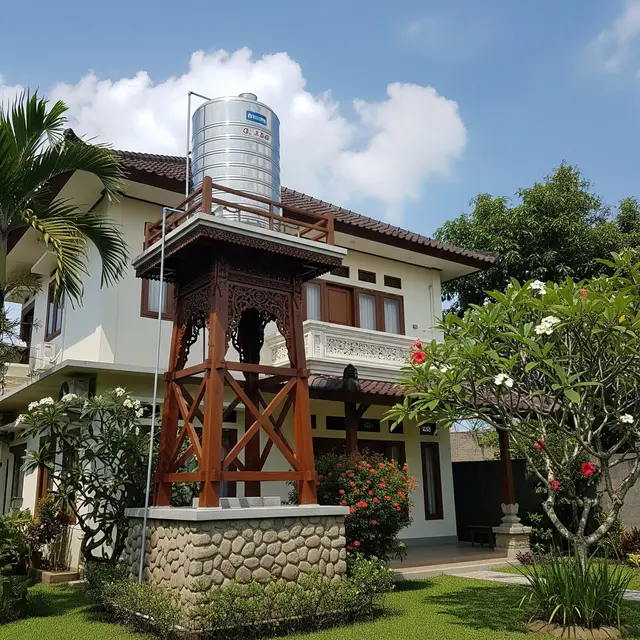 Desain Tempat Toren Air untuk Rumah 2 Lantai