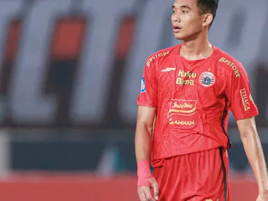 Pemain Persija Jakarta, Rizky Ridho, saat melawan Borneo FC dalam pertandingan pekan ketujuh BRI Liga 1 2023/2024 yang berlangsung di Stadion Patriot Candrabhaga, Bekasi, Rabu (9/8/2023). (Bola.com/Bagaskara Lazuardi)