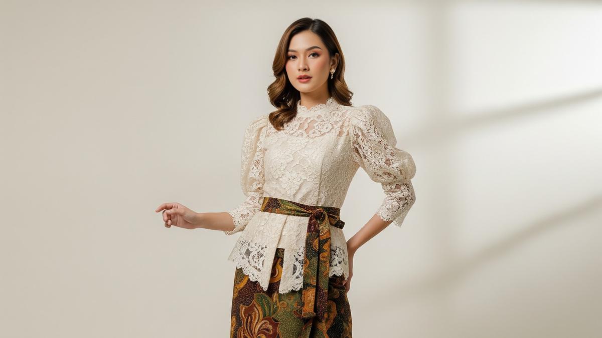 7 Model Atasan Brokat Timeless dengan Rok Batik Lilit Kekinian di 2025