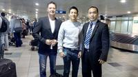 Rio Haryanto telah tiba di Bandara Internasional Domodedovo, Moskow, Selasa (26/4/2016), untuk menjalani balapan F1 GP Rusia. 