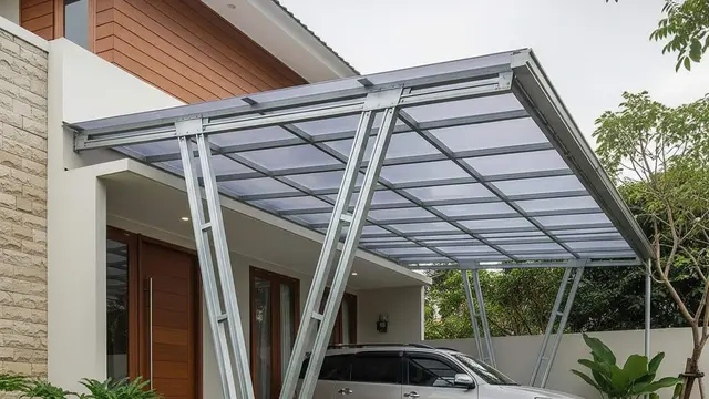 carport sederhana dari besi galvanis