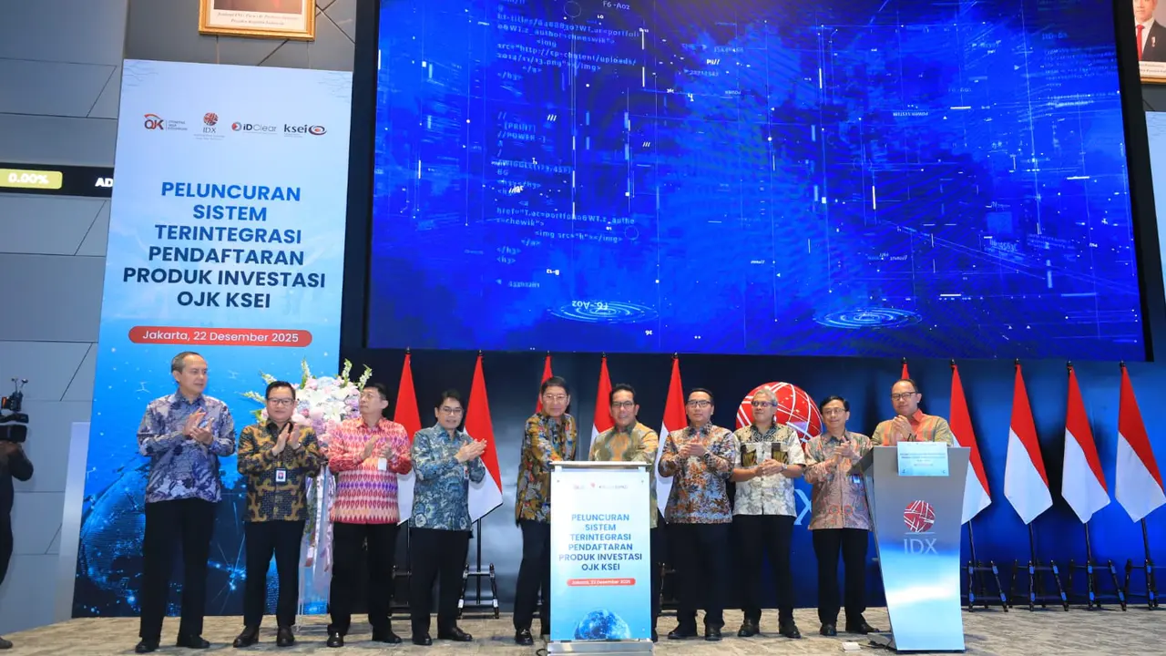 OJK bersama KSEI meluncurkan penyatuan Sistem Perizinan dan Registrasi Terintegrasi (SPRINT) OJK dengan Sistem Pendaftaran Efek secara Elektronik (SPEK) KSEI, Senin, (22/12/2025). (Foto: OJK)