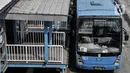 Bus Transjakarta berhenti di shelter Harmoni, Jakarta, Minggu (2/8/2020). PT Transjakarta akan menambah armada sebanyak 155 mengantisipasi lonjakan pelanggan saat diberlakukan kebijakan ganjil genap di sejumlah ruas jalan utama Jakarta pada Senin, 3 Agustus 2020. (merdeka.com/Iqbal Nugroho)