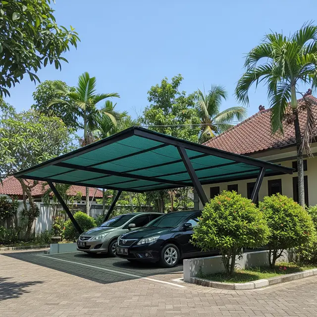 Desain Paranet untuk Carport