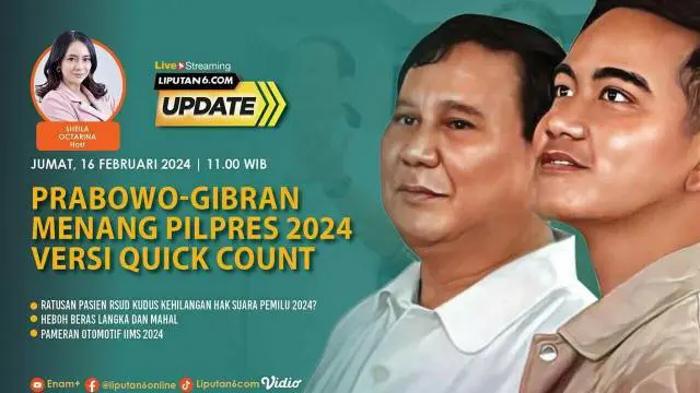 Prabowo Subianto dan Gibran Rakabuming Raka menemui mendukungnya di Istora Senayan, Jakarta pada Rabu 14 Februari malam. Di sana, pasangan Capres-Cawapres nomor urut 2 itu merayakan kemenangan Pemilu 2024 berdasarkan hasil Quick Count atau hitung cep...