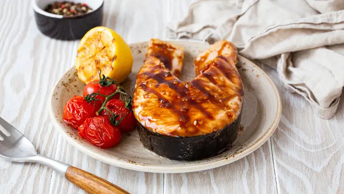 ikan salmon panggang