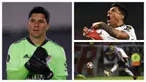 Foto kolase pemain River Plate, Enzo Perez saat menjadi penjaga gawang (kiri) dan saat menjadi gelandang. (Foto: AFP)