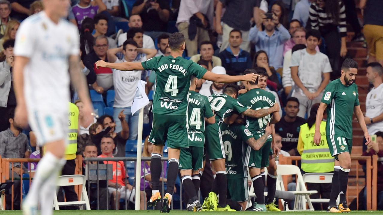 Selebrasi Pemain Real Betis Usai Jebol Gawang Real Madrid