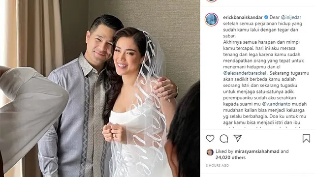 Jessica Iskandar - Erick Bana Iskandar (Foto: Instagram/@erickbanaiskandar)