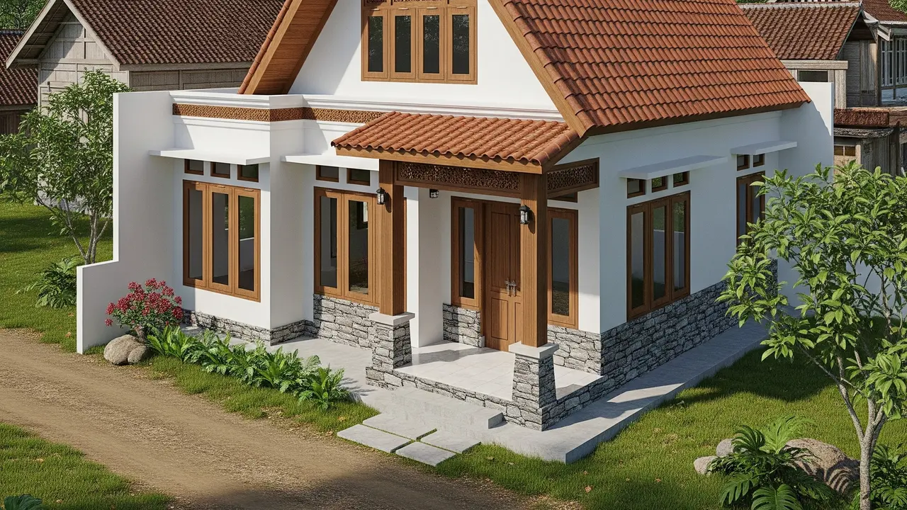 Rumah Tipe 70 di Kampung (Gemini AI)