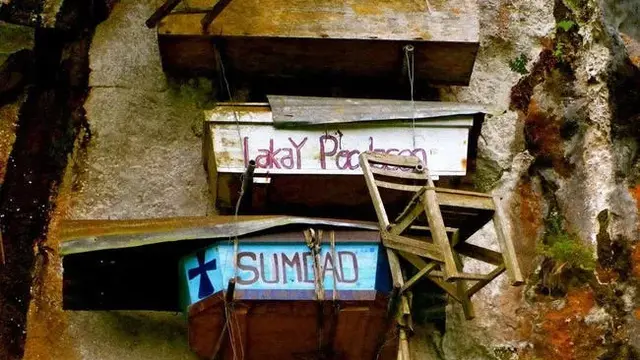 Peti mati gantung di Sagada, Filipina.