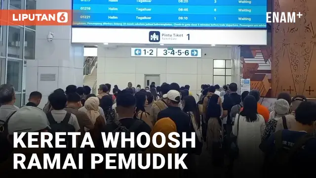 Kondisi Stasiun Kereta Cepat Whoosh Ramai Pemudik