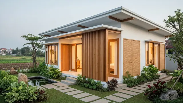 Rumah Minimalis Cat Putih yang Tampak Bersih dan Jadi Tren di 2026 Model Japandi Tropis