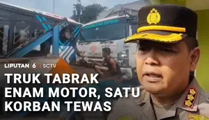 Truk Diduga Rem Blong Hantam Enam Motor, Seorang Ojol Tewas